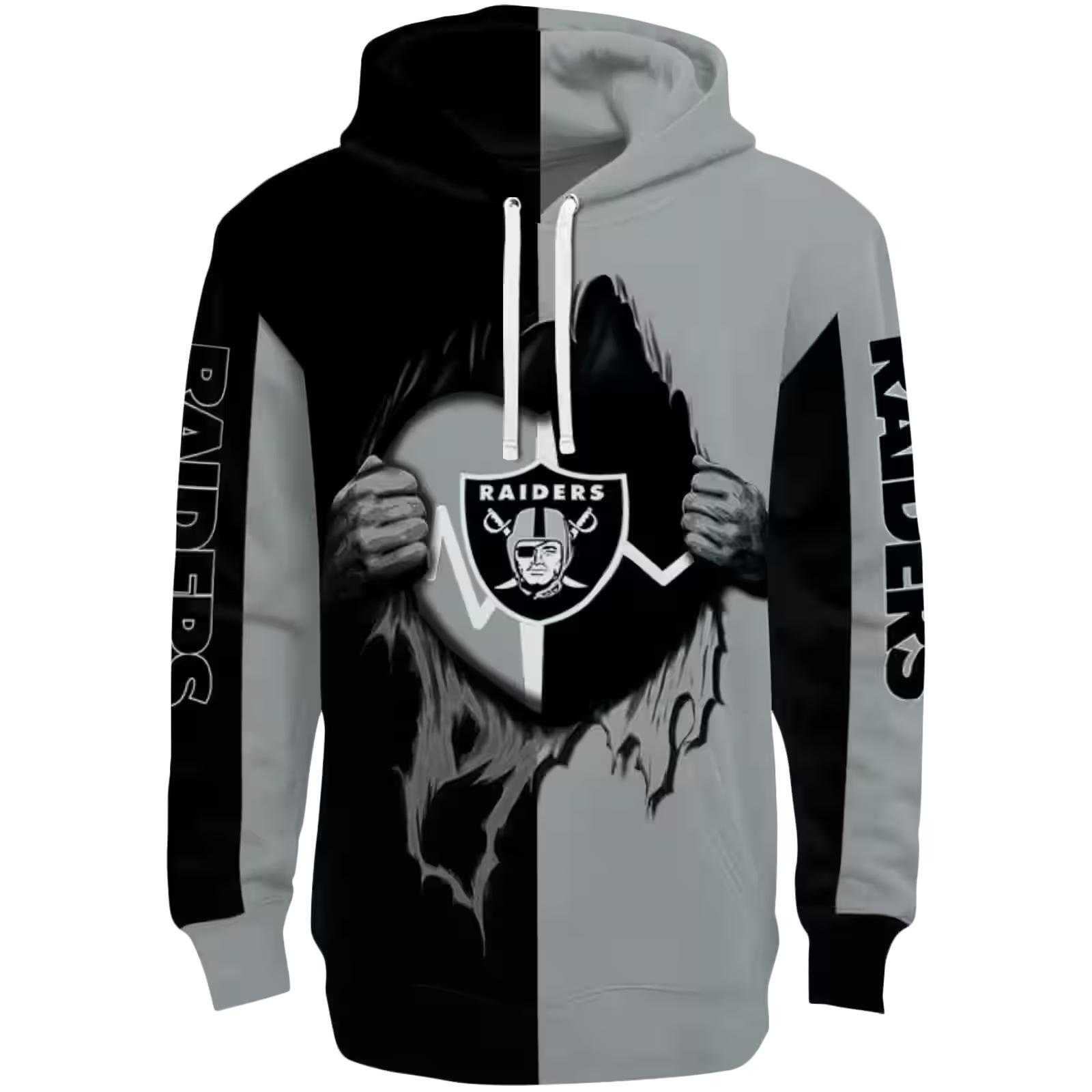 Las Vegas Raiders Heartbeat Graphic Black Hoodie