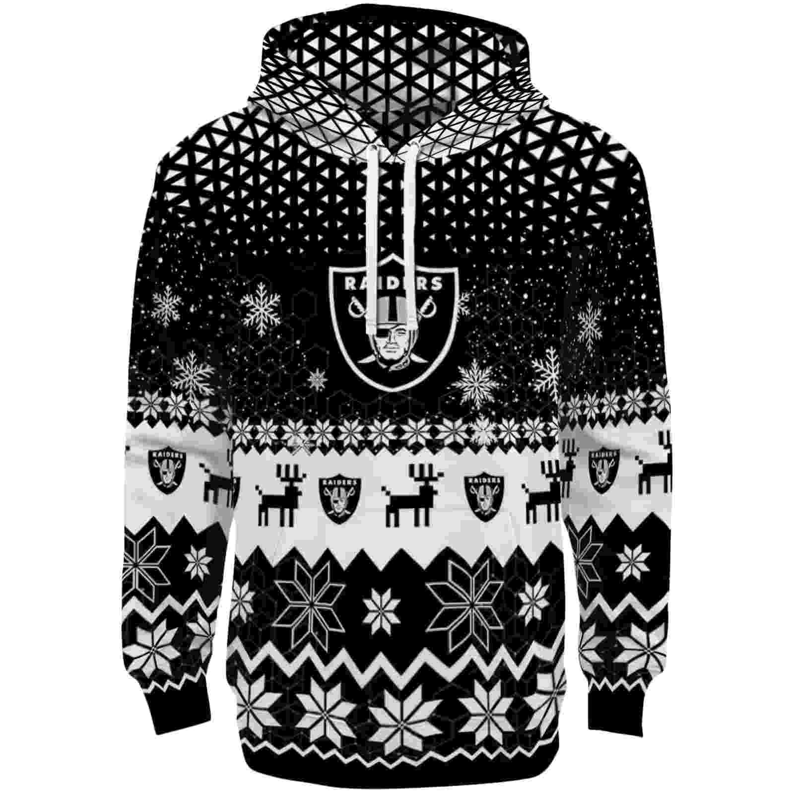 Las Vegas Raiders Reindeer Motif Black Hoodie