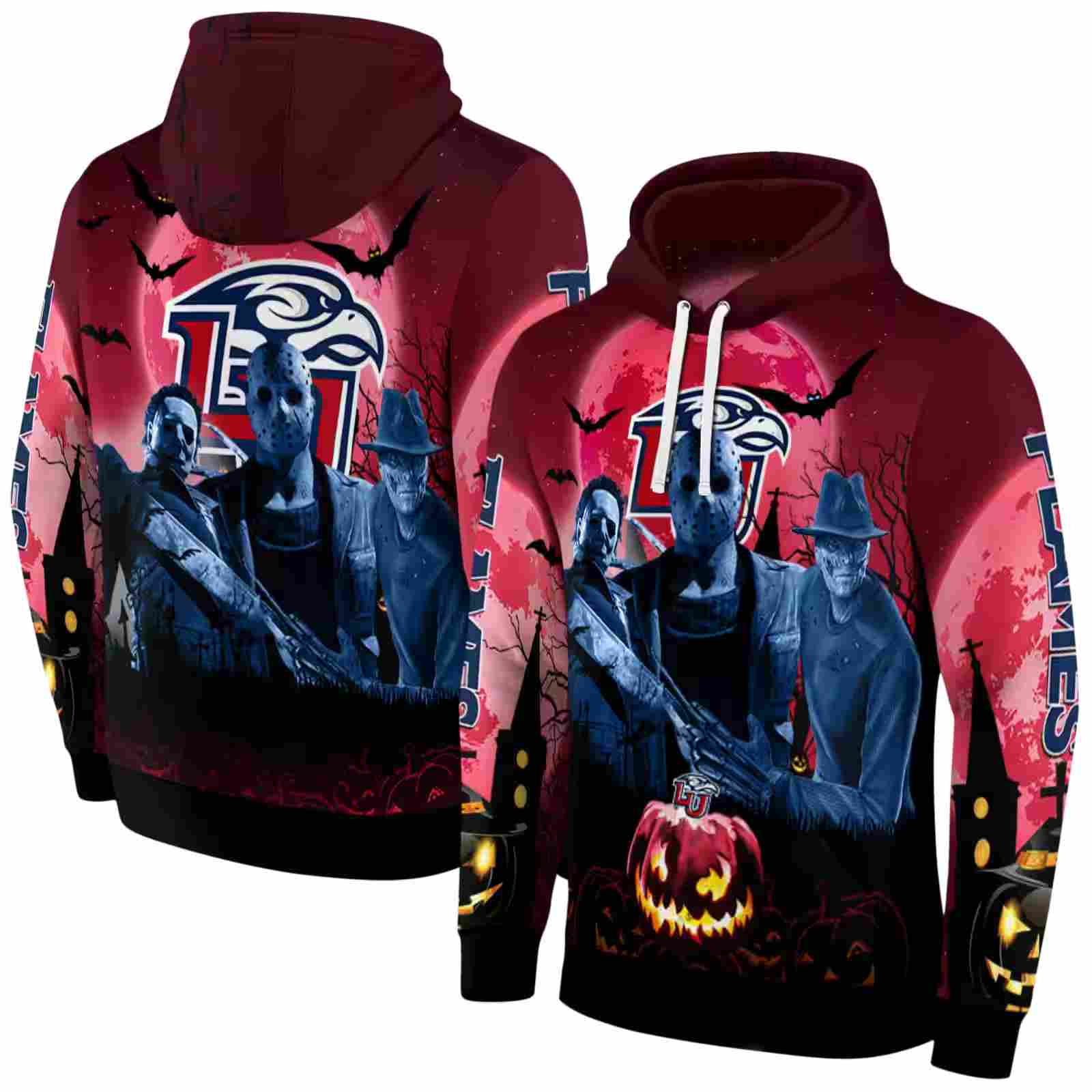 liberty flames halloween vibes red black hoodie fashion forward