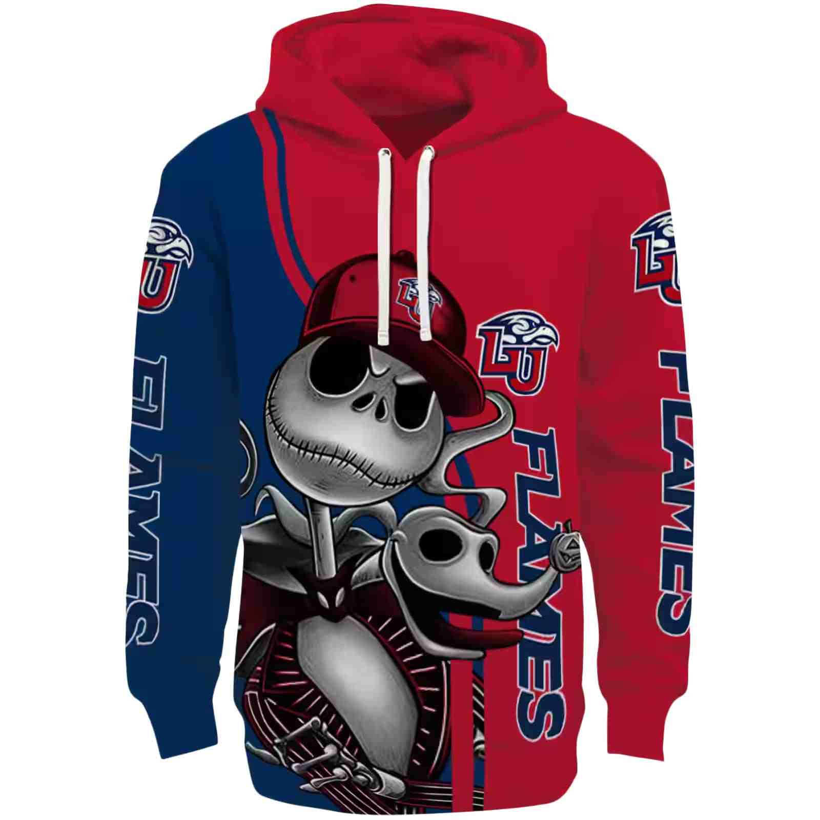 Liberty Flames Jack Skellington Red Hoodie
