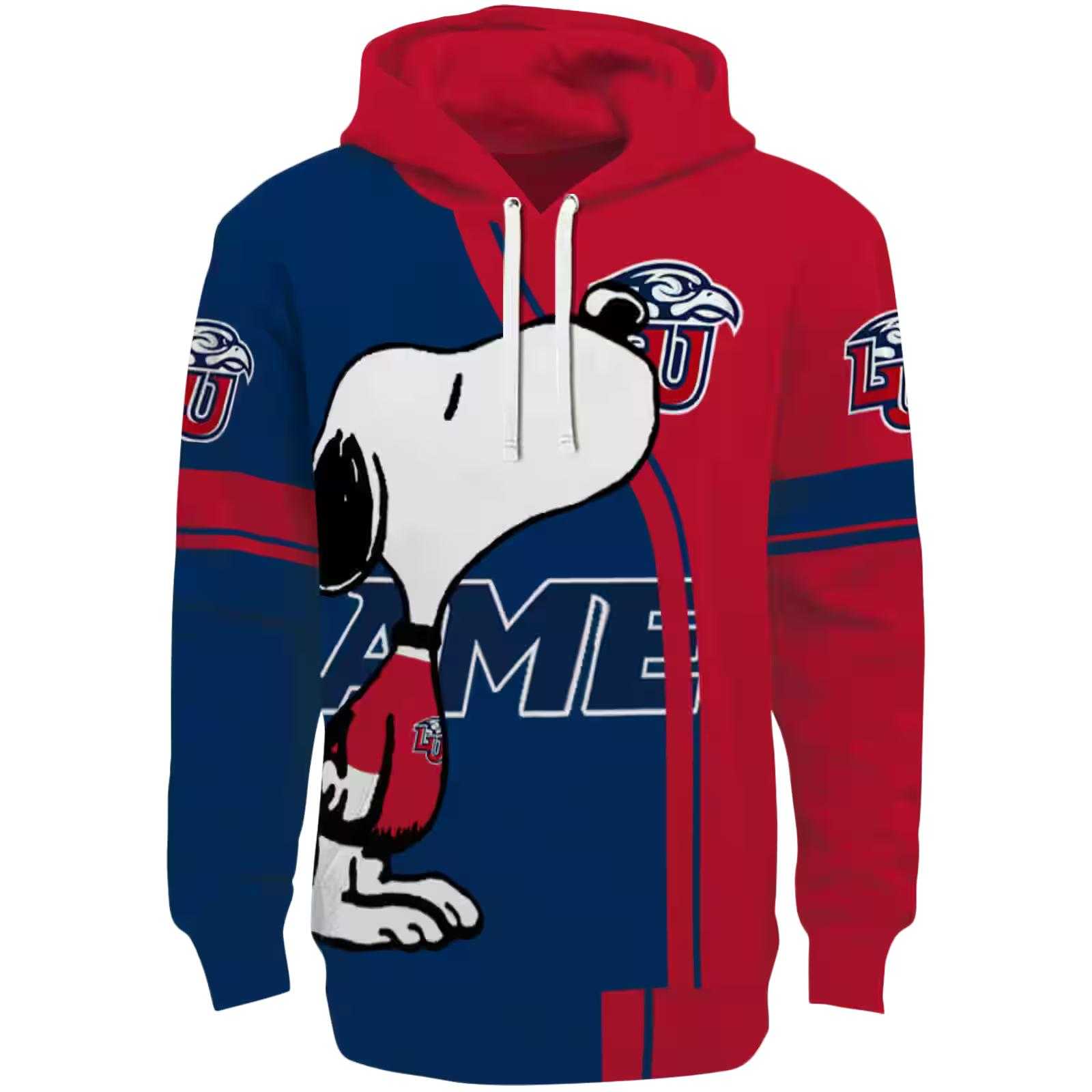 Liberty Flames Playful Snoopy Red Hoodie