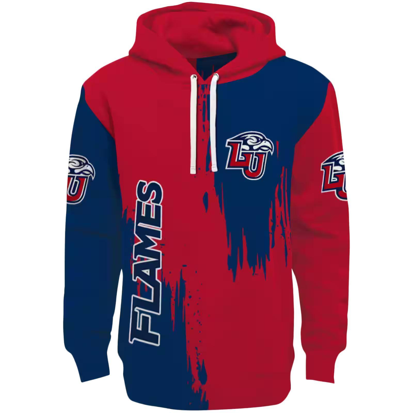 Liberty Flames Splatter Effect Red Hoodie
