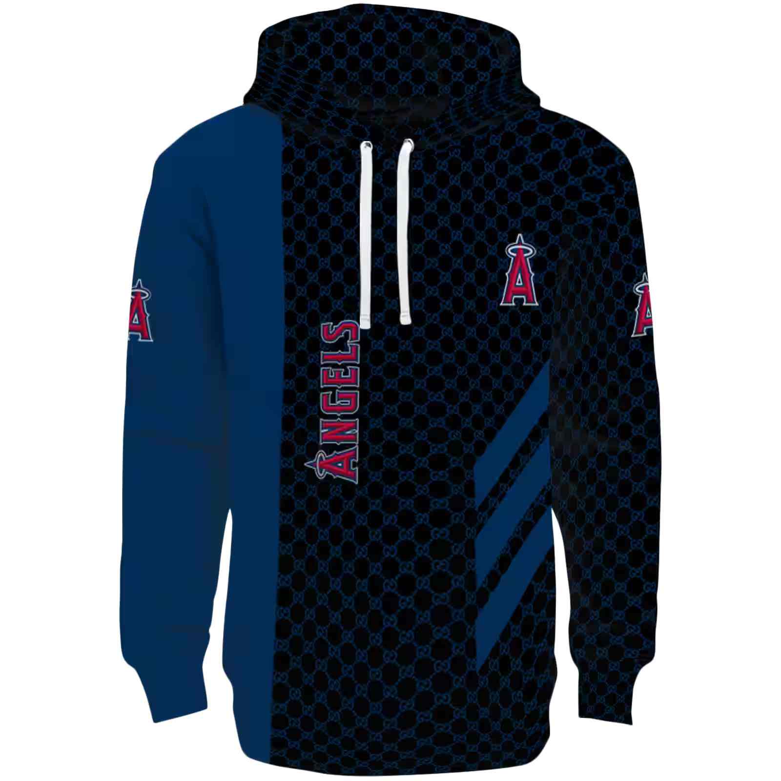 Los Angeles Angels Monogram Pattern Blue Hoodie