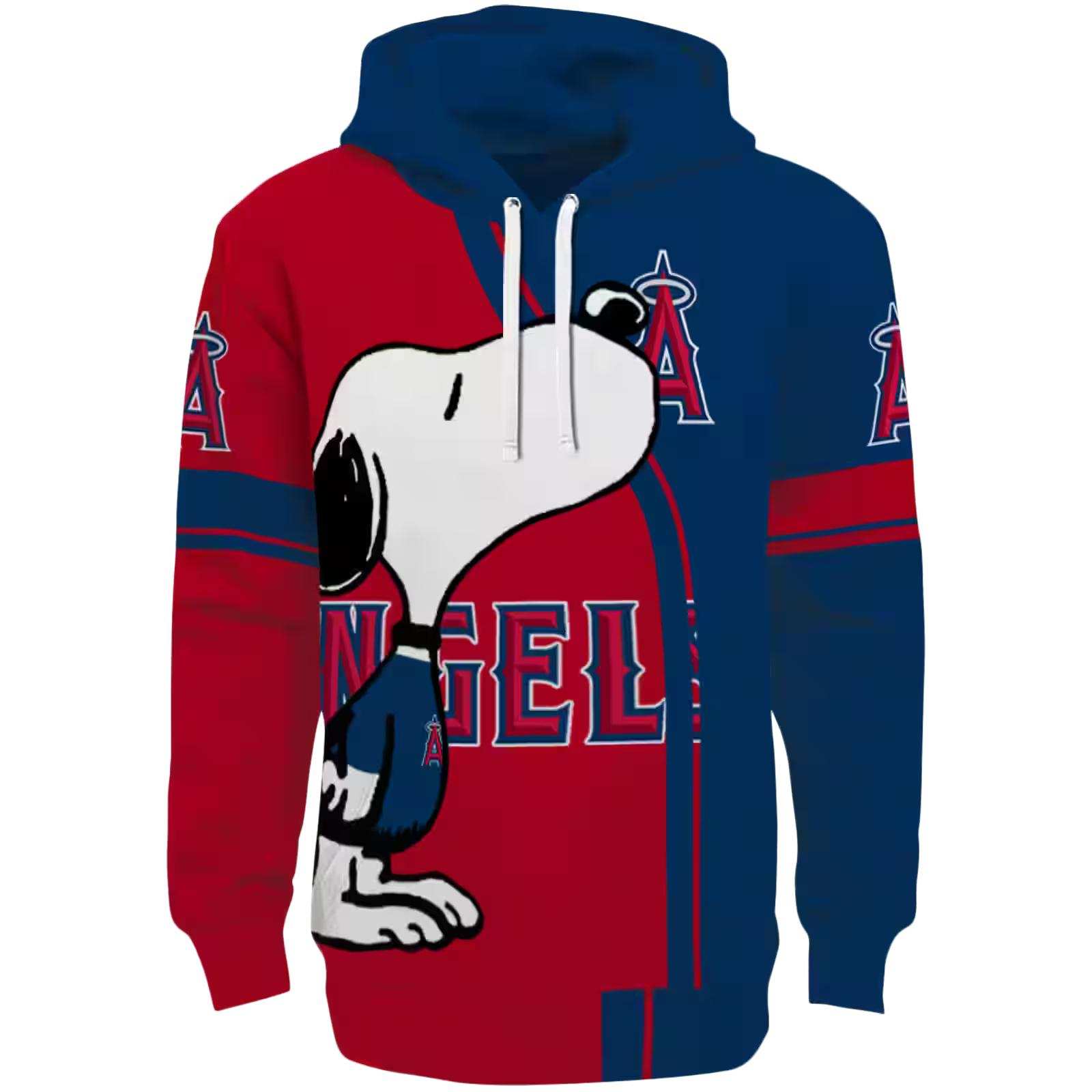 Los Angeles Angels Playful Snoopy Blue Hoodie