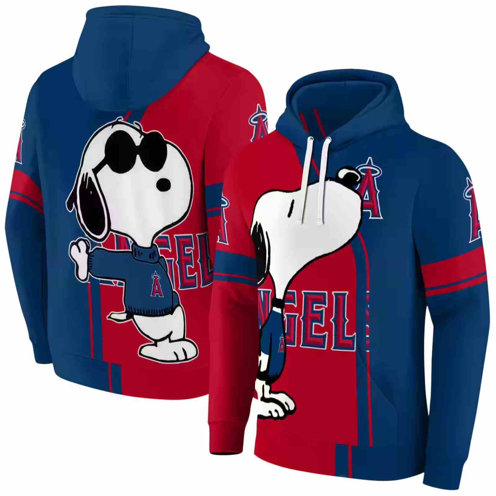 los angeles angels playful snoopy blue hoodie fashion forward