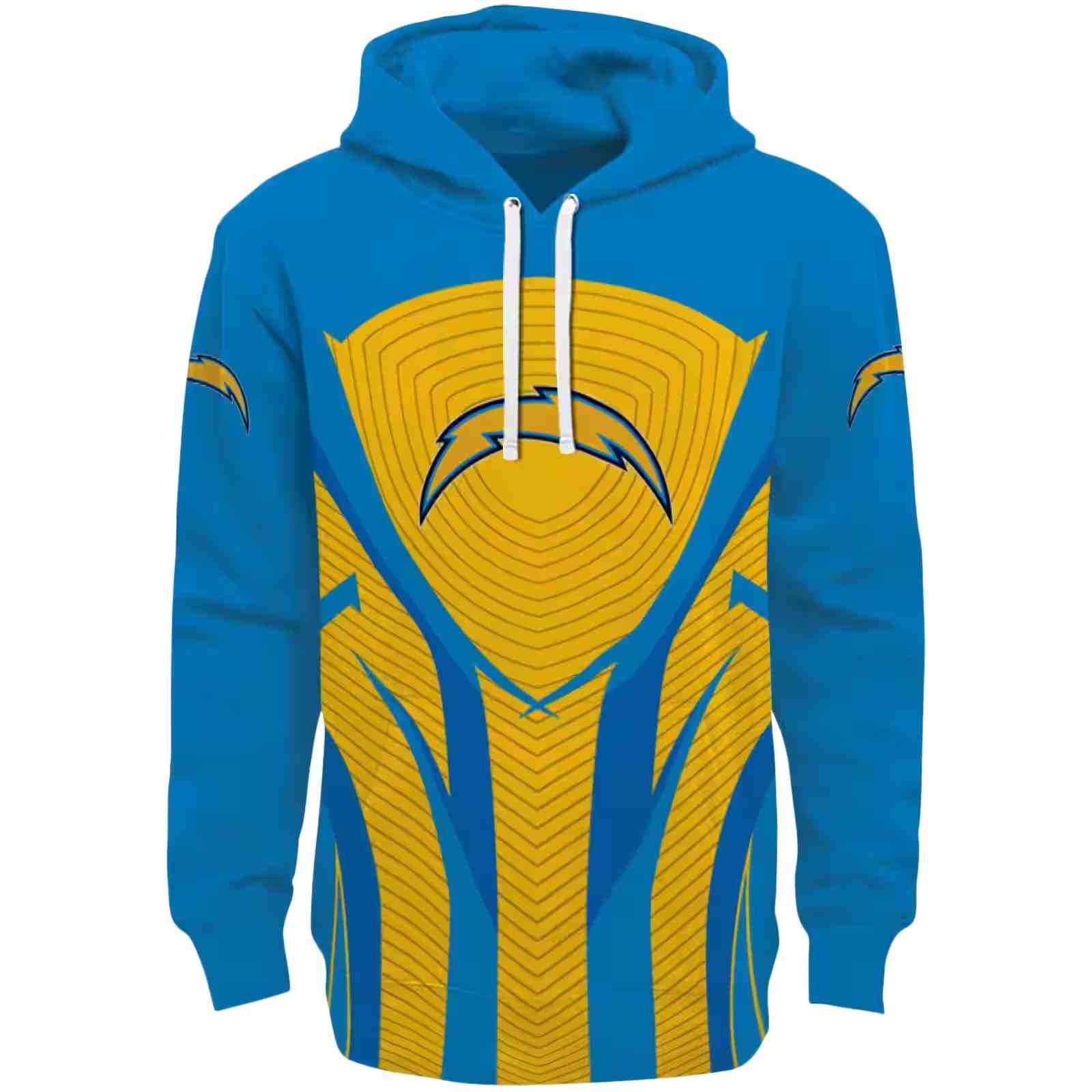 Los Angeles Chargers Concentric Lines Blue Black Hoodie