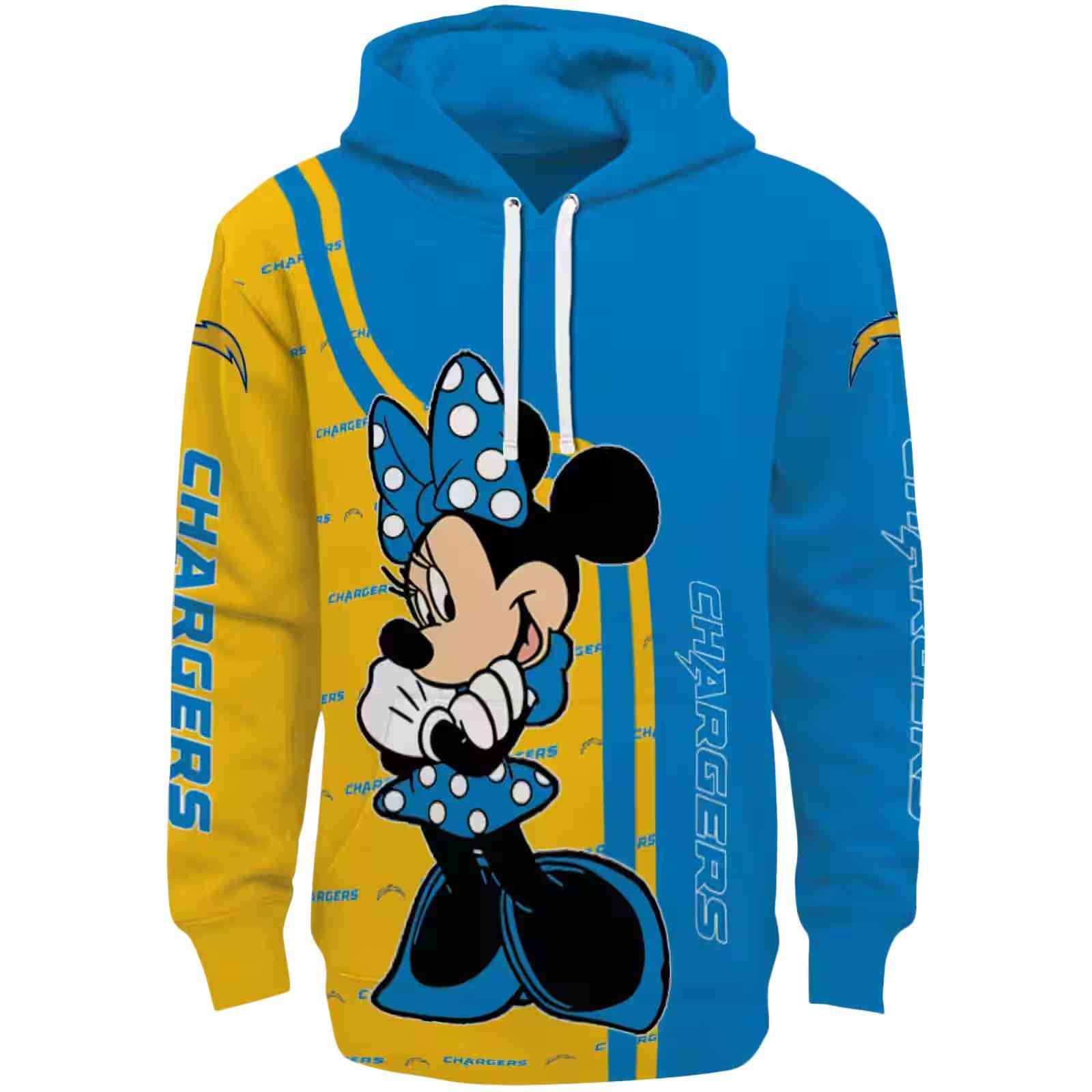 Los Angeles Chargers Minnie Mouse Blue Hoodie