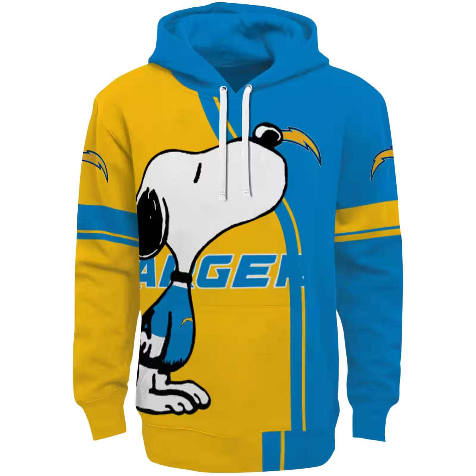 Los Angeles Chargers Playful Snoopy Blue Hoodie