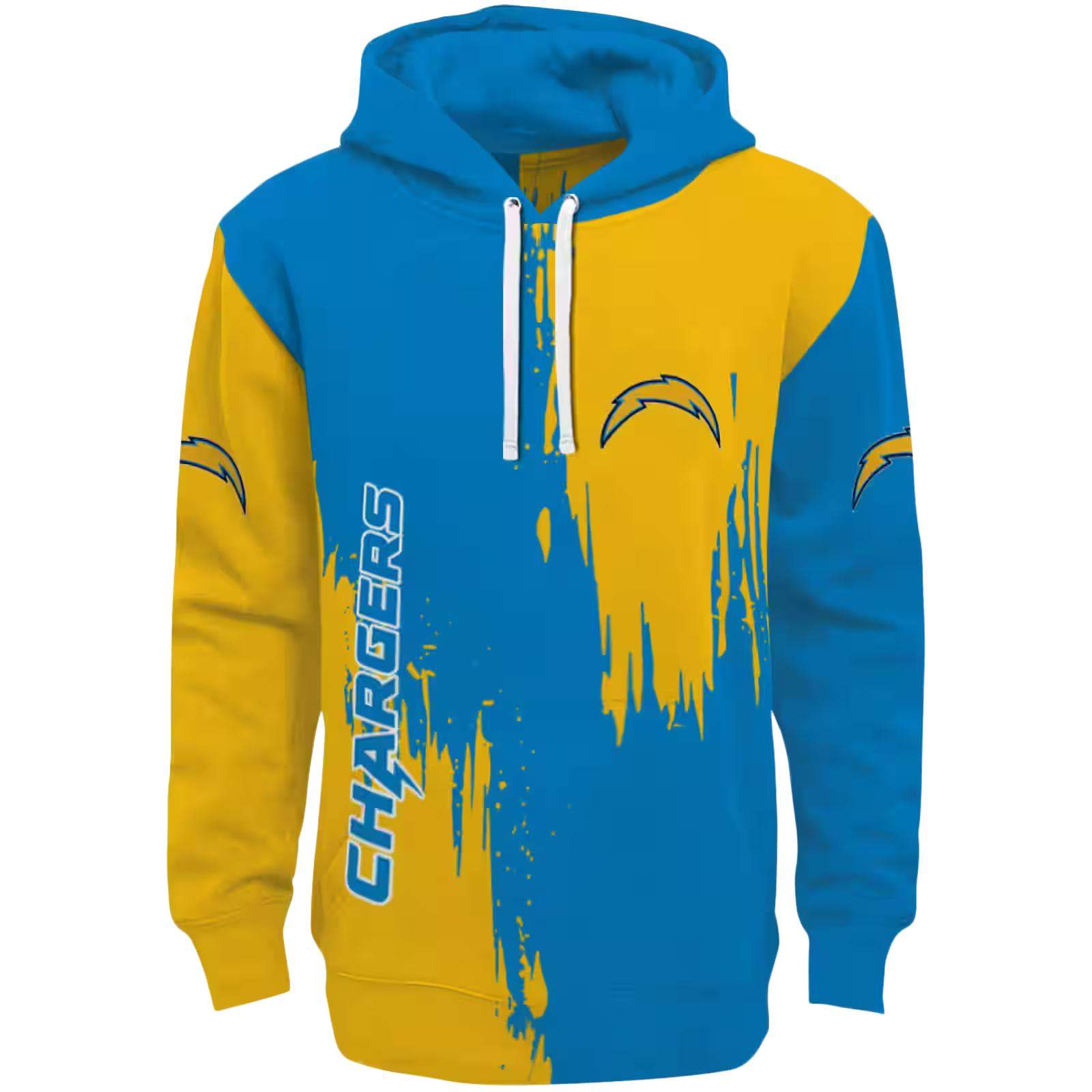 Los Angeles Chargers Splatter Effect Blue Hoodie