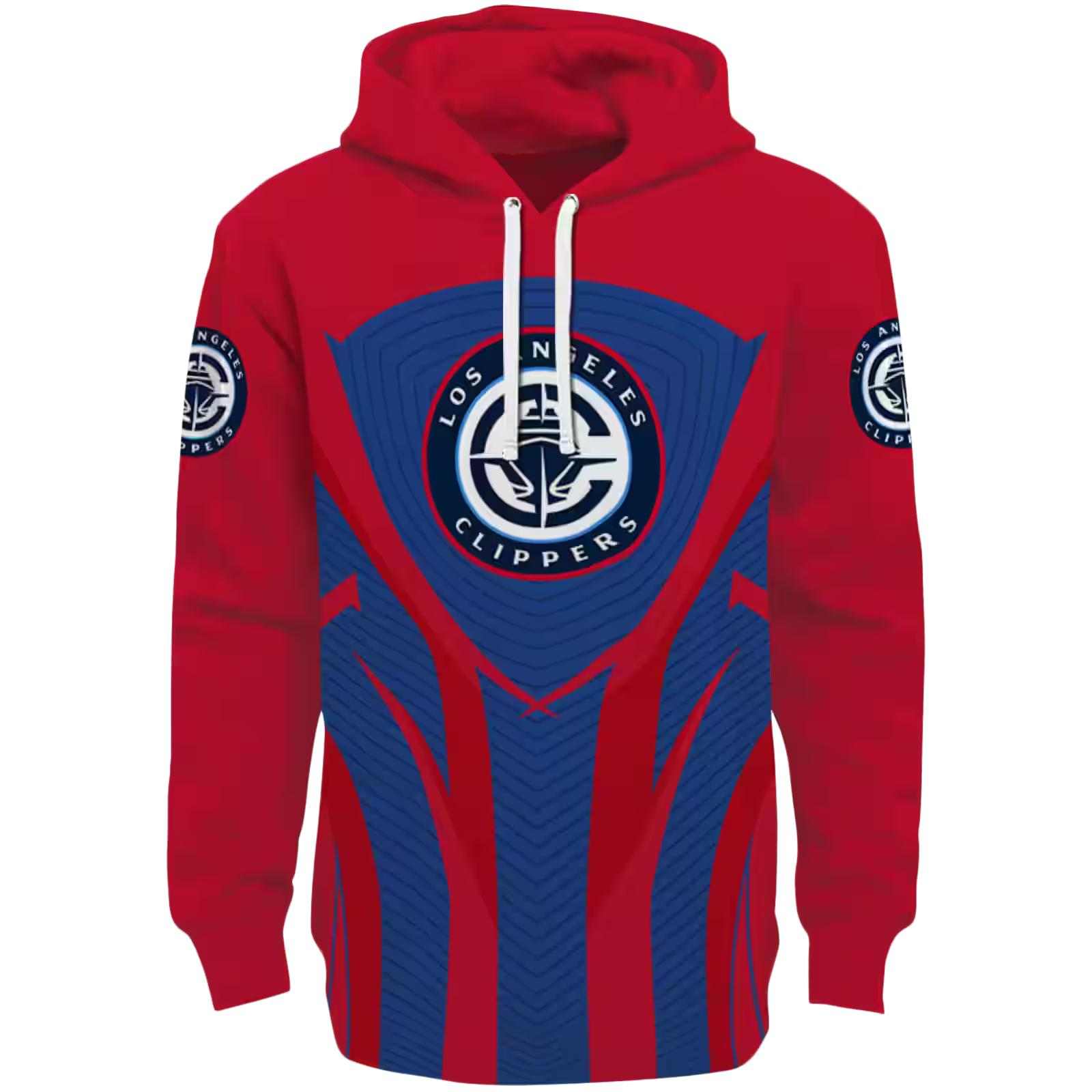 Los Angeles Clippers Concentric Lines Red Black Hoodie