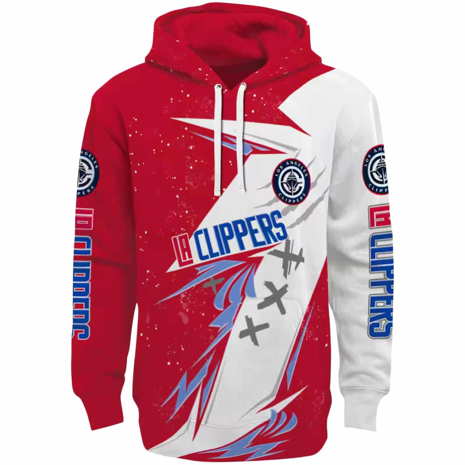 Los Angeles Clippers Dynamic Slash Red White Hoodie