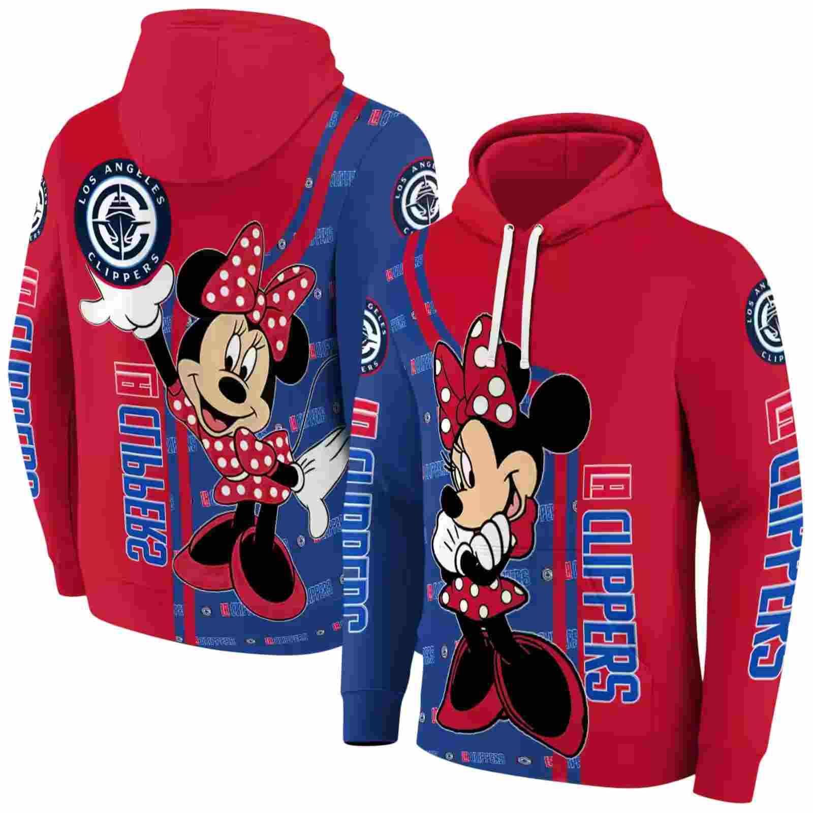 los angeles clippers minnie mouse red hoodie fashion forward