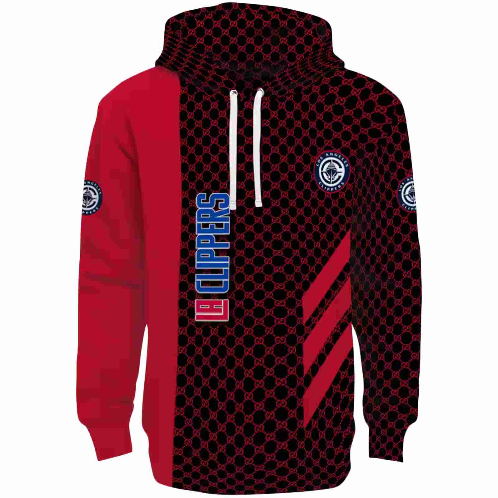 Los Angeles Clippers Monogram Pattern Red Hoodie