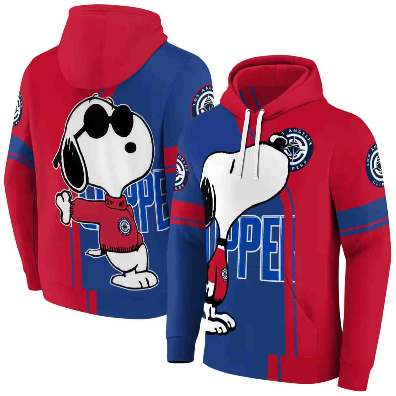 los angeles clippers playful snoopy red hoodie fashion forward