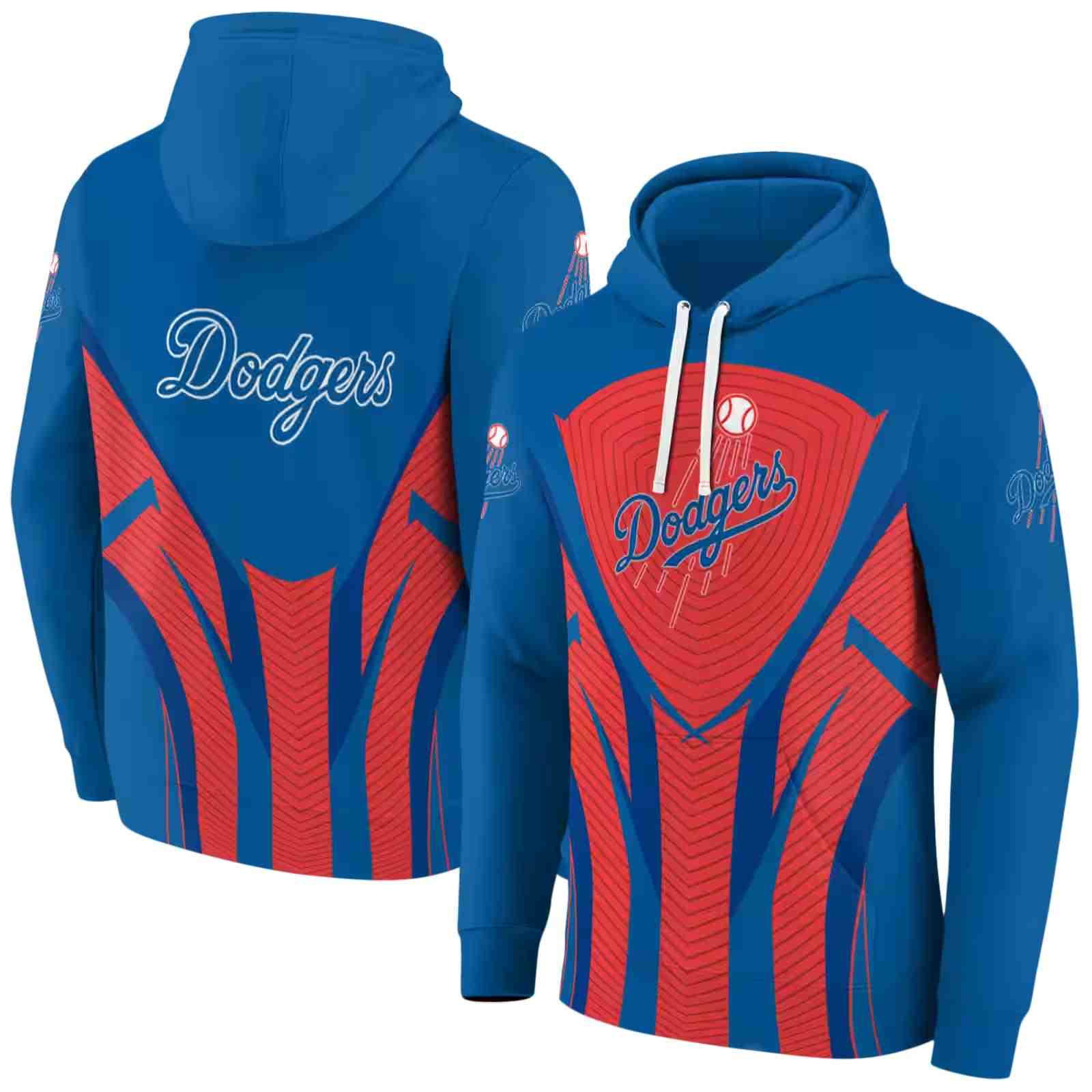 los angeles dodgers concentric lines blue black hoodie fashion forward