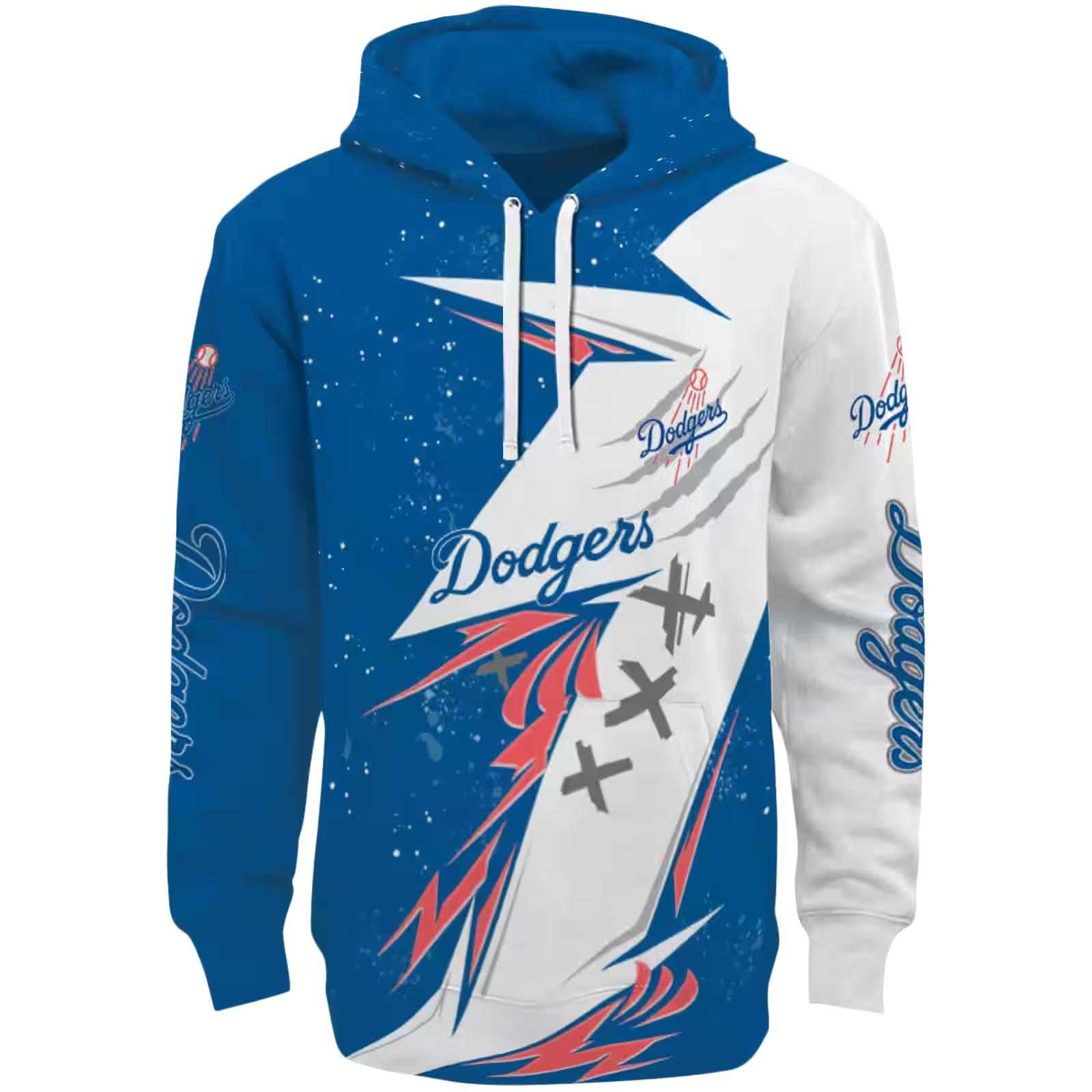 Los Angeles Dodgers Dynamic Slash Blue White Hoodie