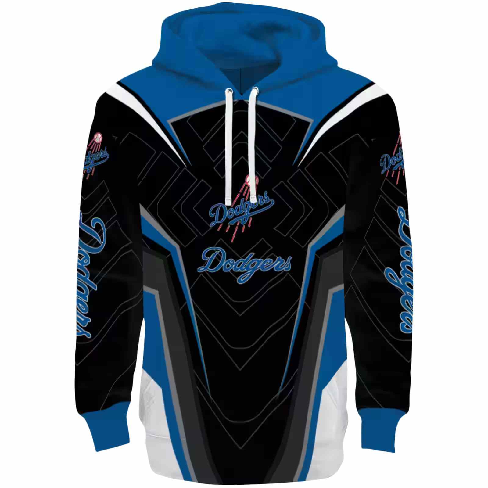 Los Angeles Dodgers Futuristic Pattern Blue Black Hoodie