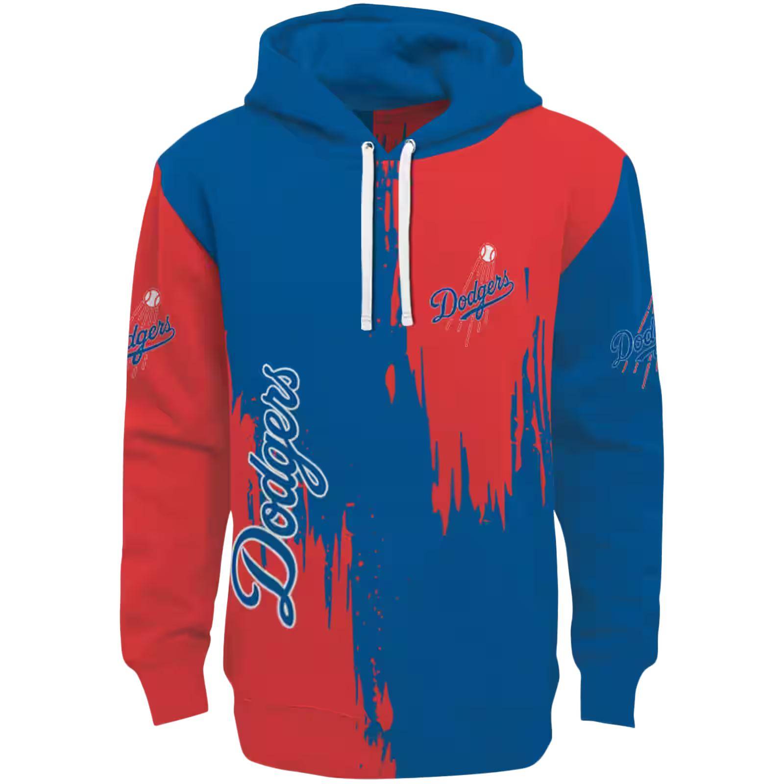 Los Angeles Dodgers Splatter Effect Blue Hoodie