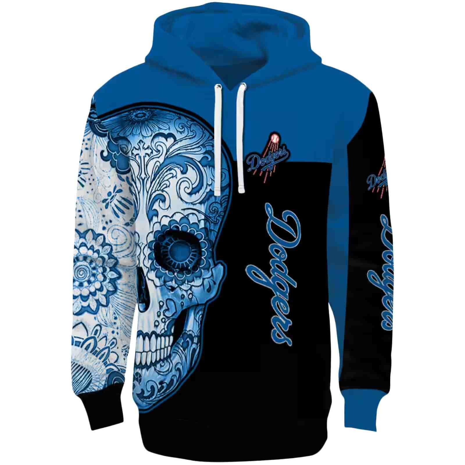 Los Angeles Dodgers Sugar Skull Blue Black Hoodie