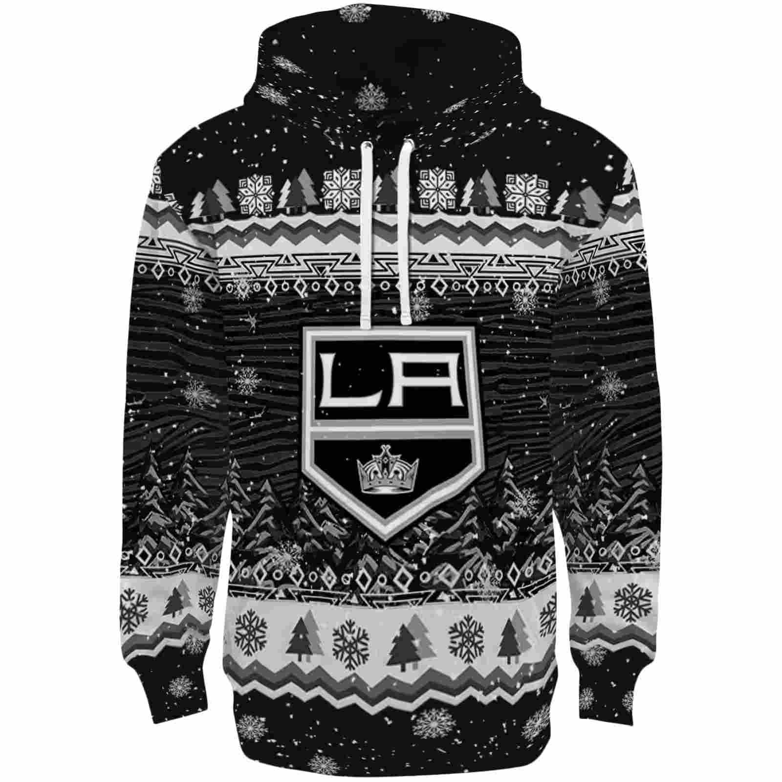 Los Angeles Kings Christmas Trees Black Hoodie