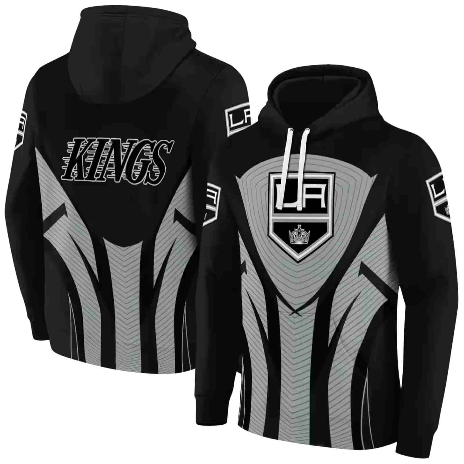 los angeles kings concentric lines black hoodie fashion forward