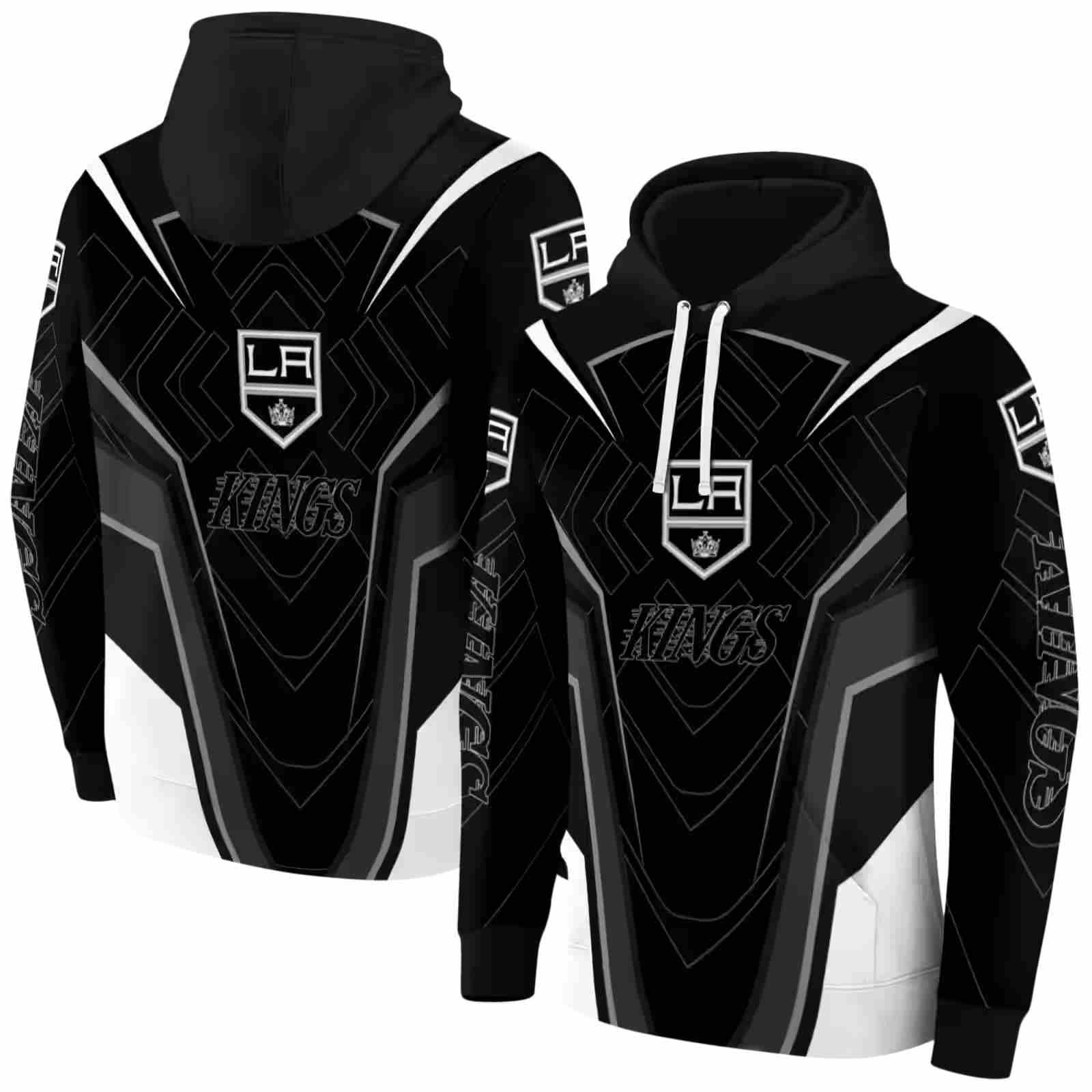 los angeles kings futuristic pattern black hoodie fashion forward