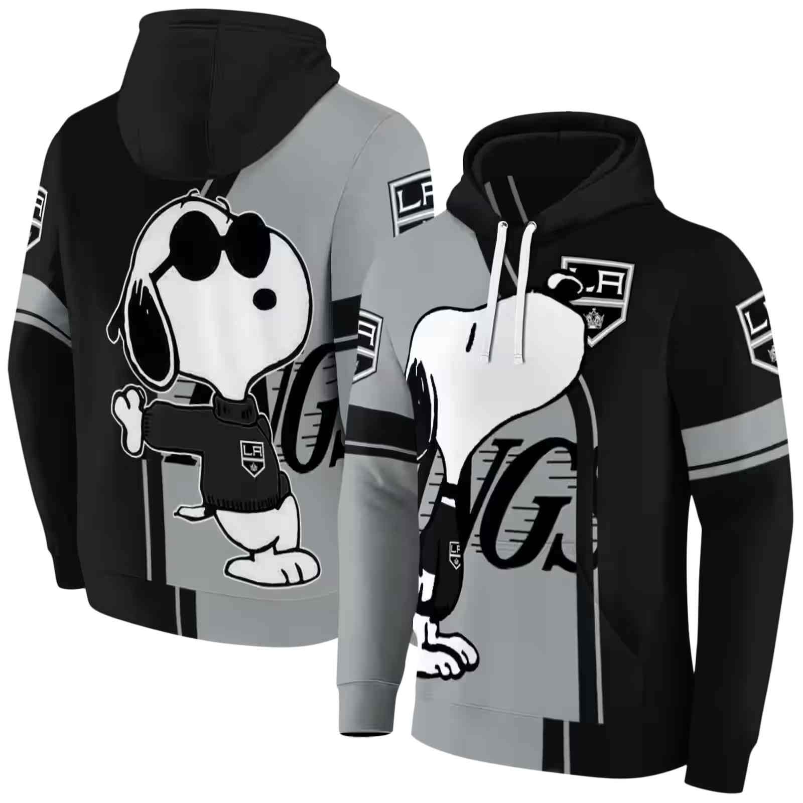 los angeles kings playful snoopy black hoodie fashion forward