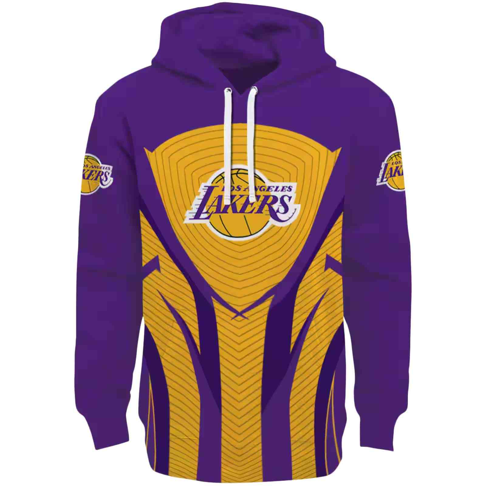 Los Angeles Lakers Concentric Lines Purple Black Hoodie