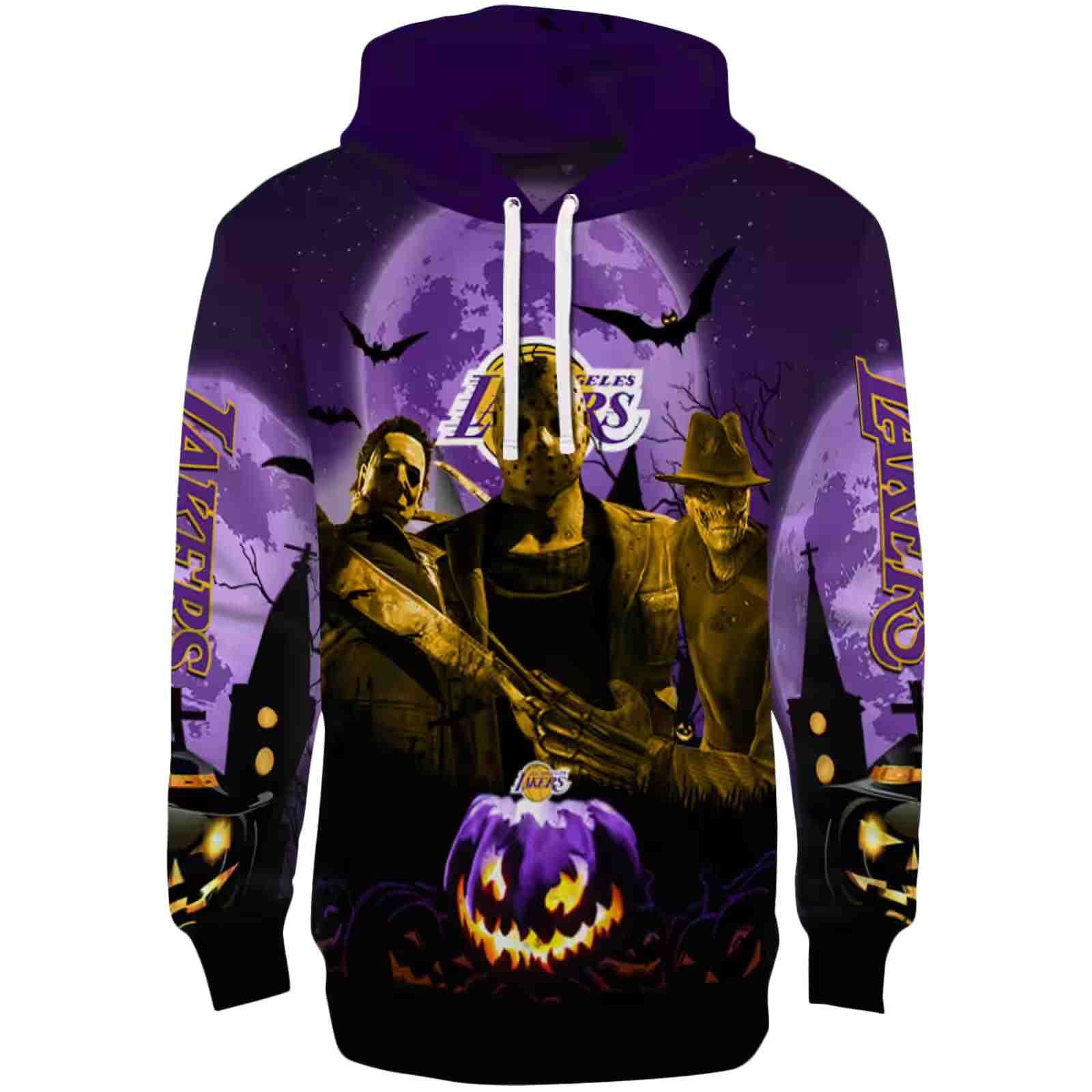 Los Angeles Lakers Halloween Vibes Purple Black Hoodie