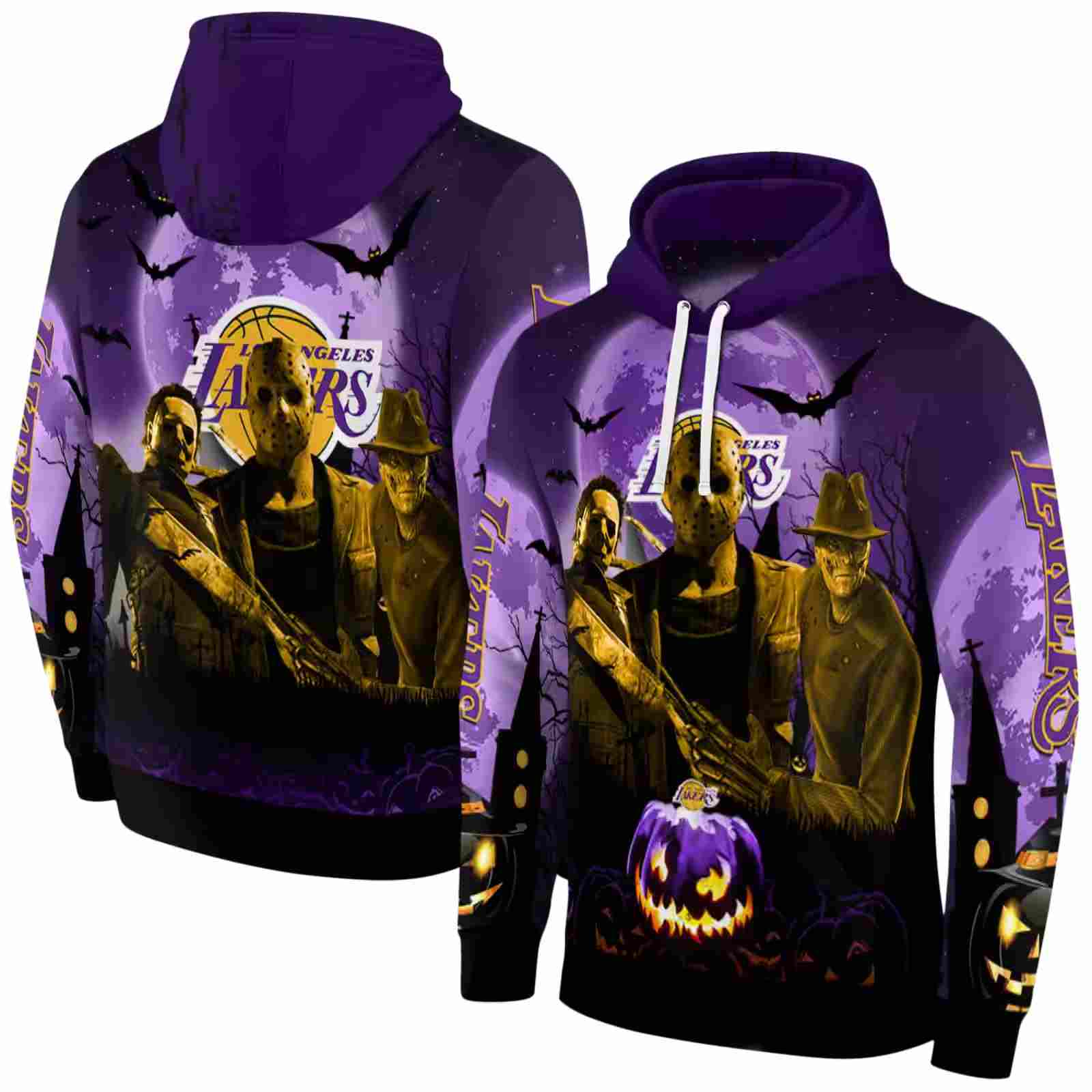 los angeles lakers halloween vibes purple black hoodie fashion forward