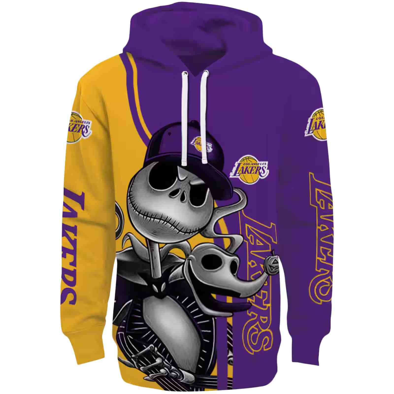 Los Angeles Lakers Jack Skellington Purple Hoodie