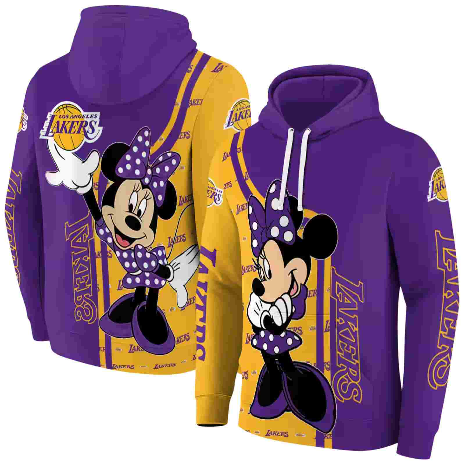 los angeles lakers minnie mouse purple hoodie fashion forward