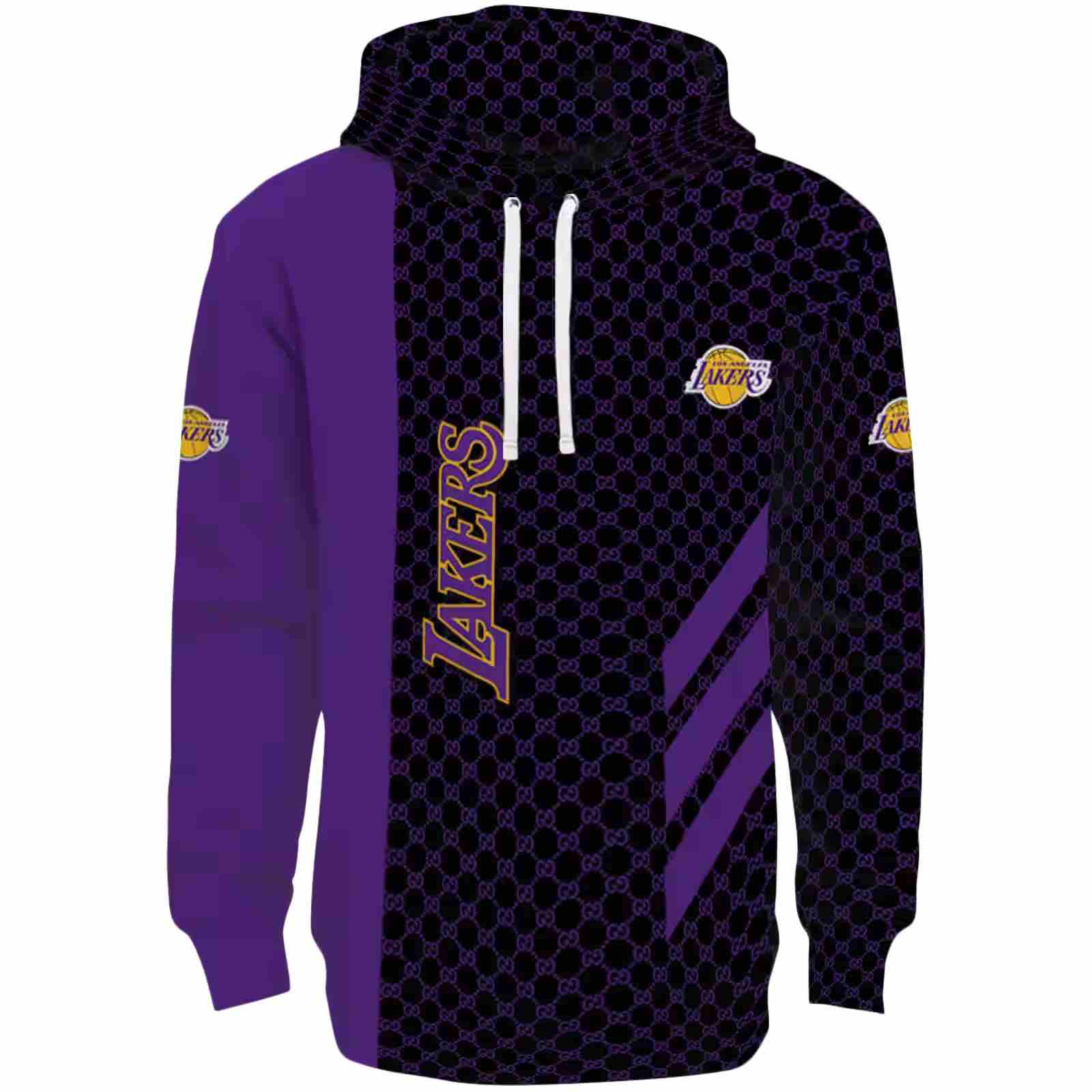 Los Angeles Lakers Monogram Pattern Purple Hoodie