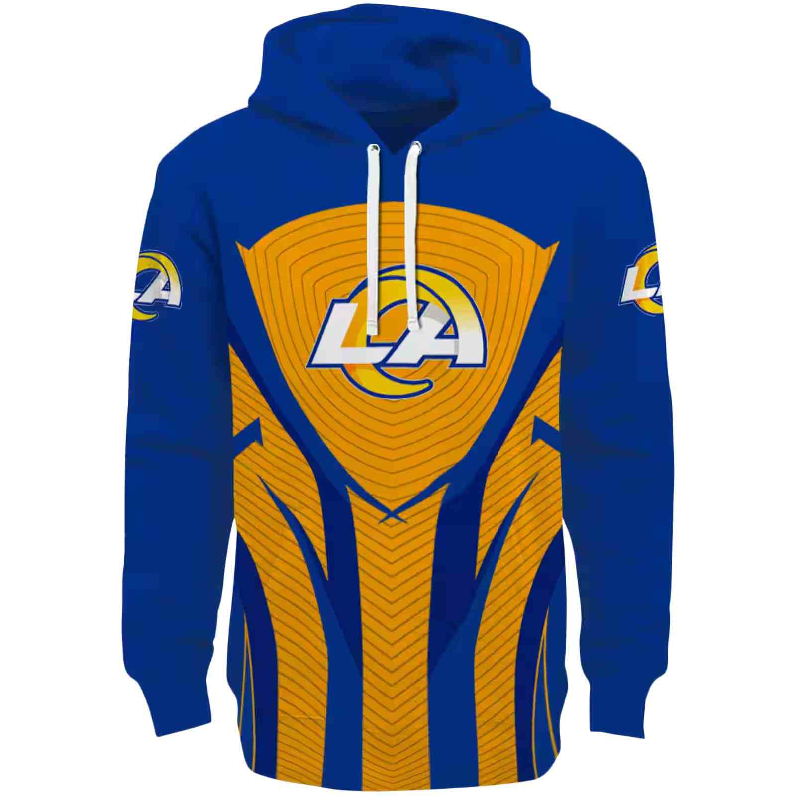 Los Angeles Rams Concentric Lines Blue Black Hoodie