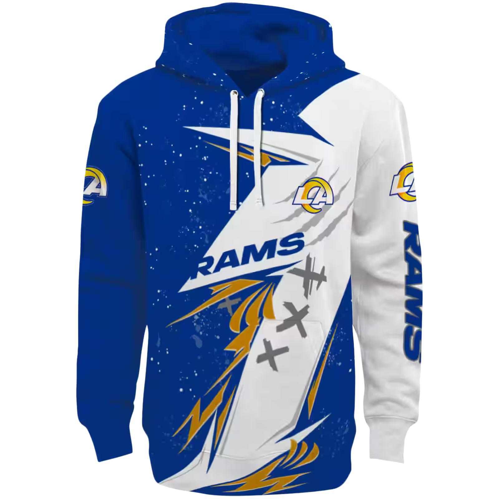 Los Angeles Rams Dynamic Slash Blue White Hoodie