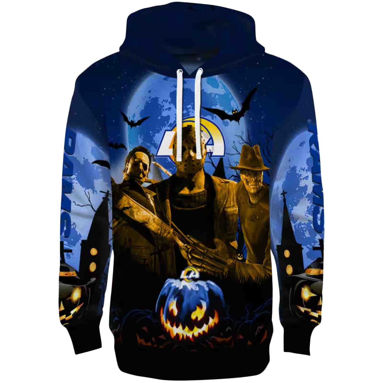 Los Angeles Rams Halloween Vibes Blue Black Hoodie