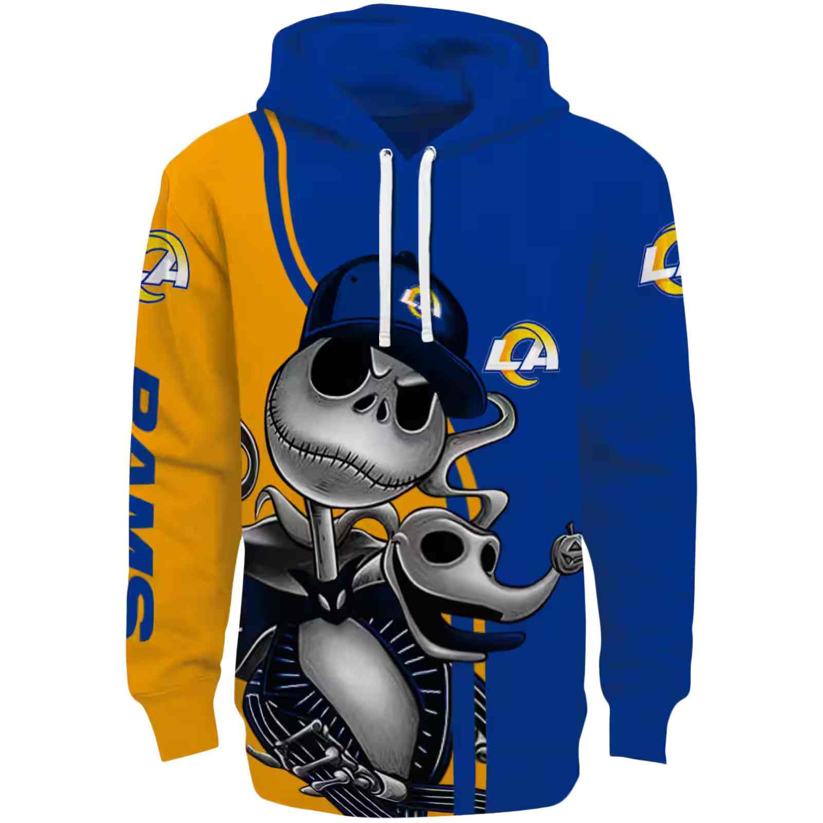 Los Angeles Rams Jack Skellington Blue Hoodie