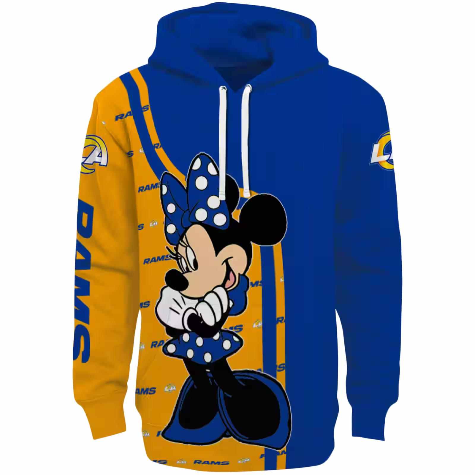 Los Angeles Rams Minnie Mouse Blue Hoodie