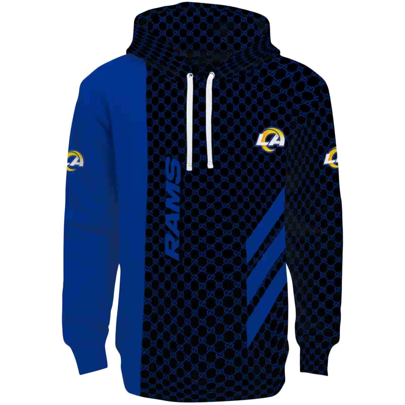 Los Angeles Rams Monogram Pattern Blue Hoodie