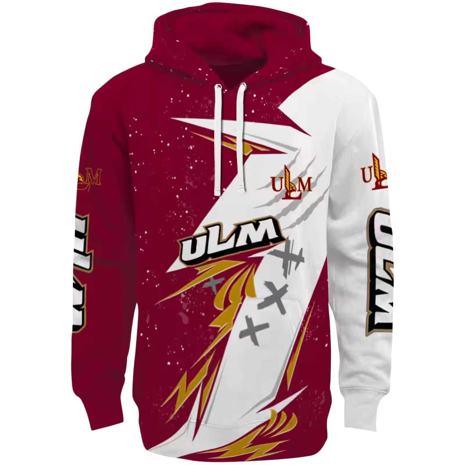 Louisiana-Monroe Warhawks Dynamic Slash Red White Hoodie