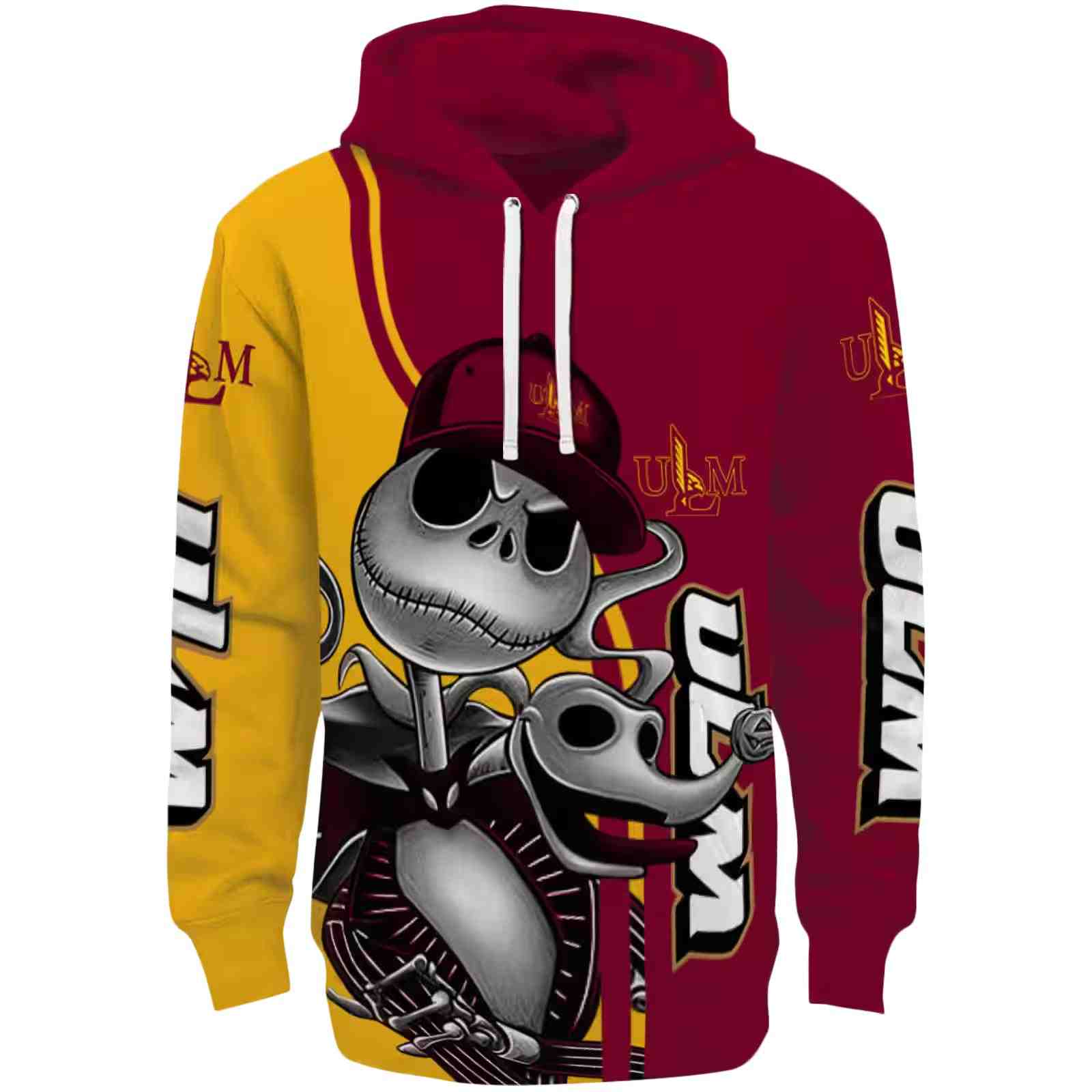 Louisiana-Monroe Warhawks Jack Skellington Red Hoodie