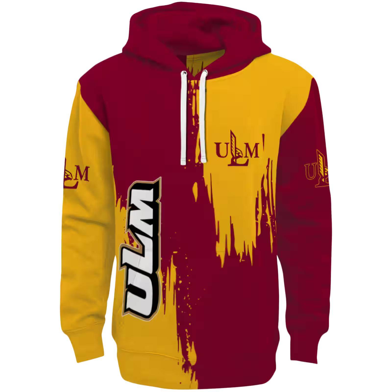 Louisiana-Monroe Warhawks Splatter Effect Red Hoodie