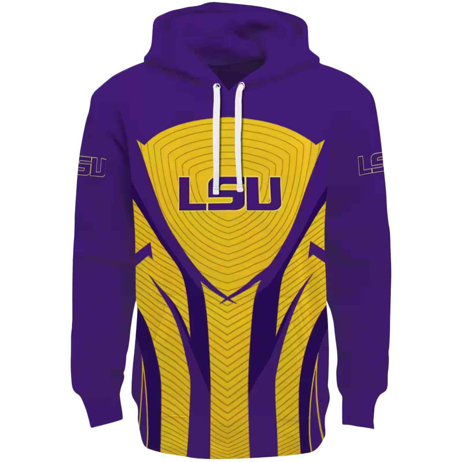 LSU Tigers Concentric Lines Purple Black Hoodie