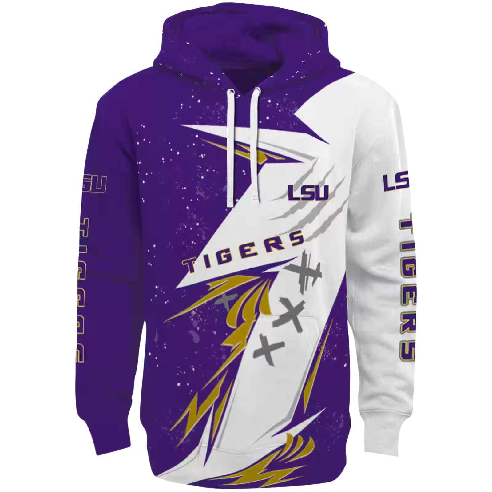 LSU Tigers Dynamic Slash Purple White Hoodie