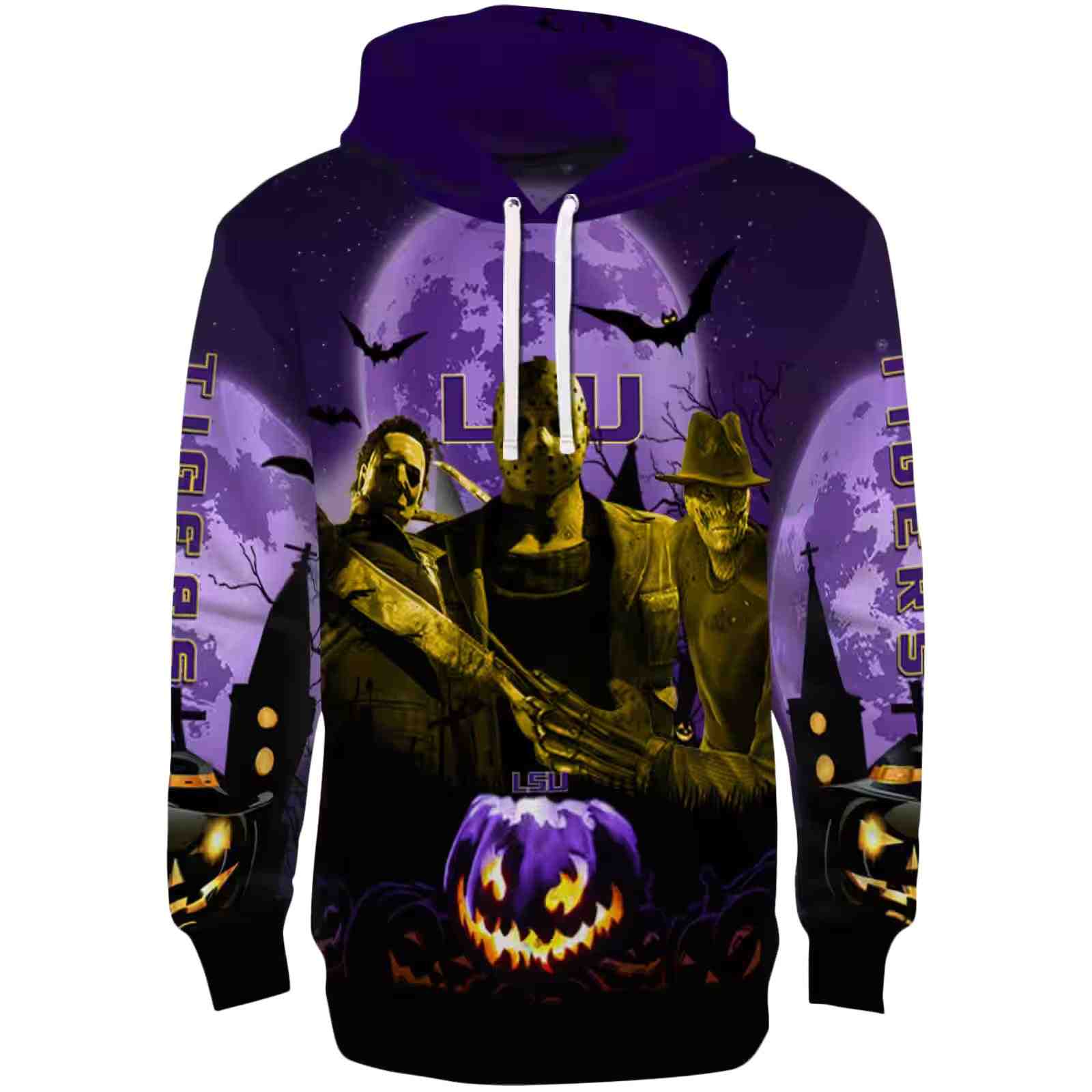 LSU Tigers Halloween Vibes Purple Black Hoodie