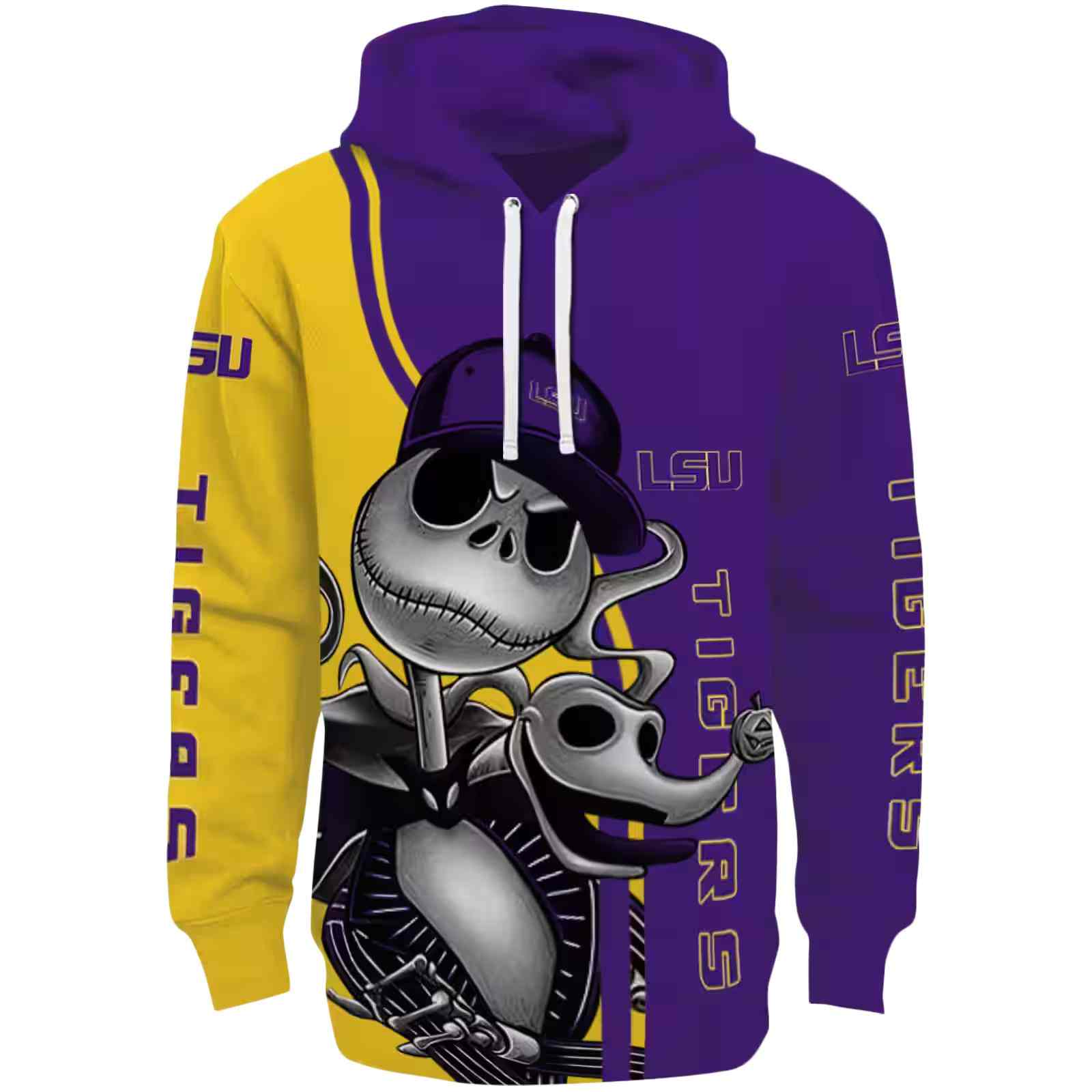 LSU Tigers Jack Skellington Purple Hoodie