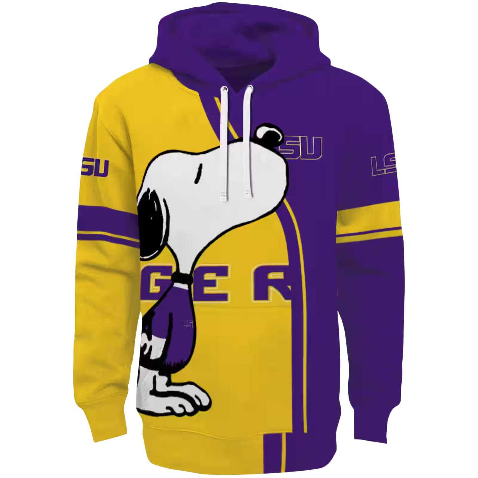 LSU Tigers Playful Snoopy Purple Hoodie