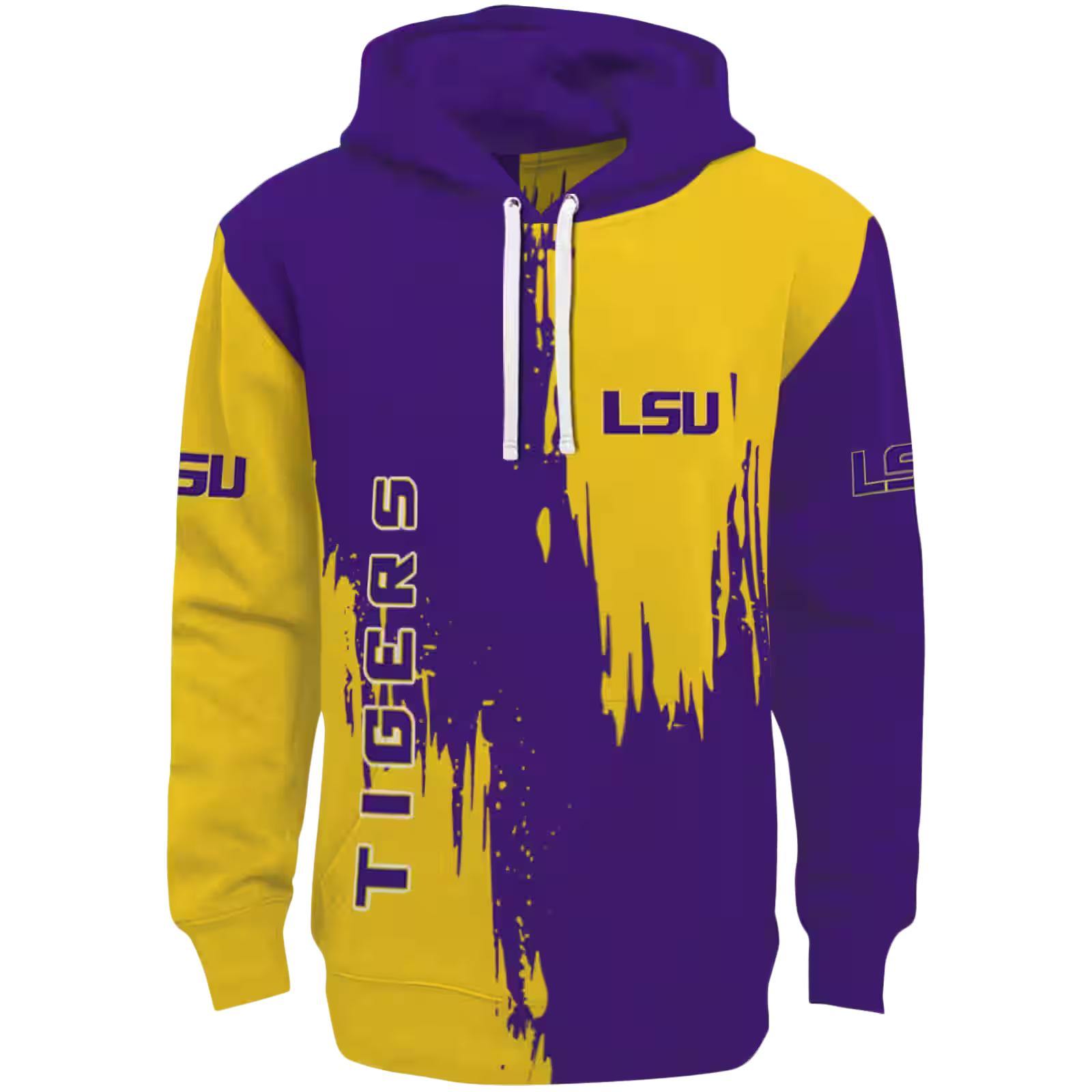 LSU Tigers Splatter Effect Purple Hoodie