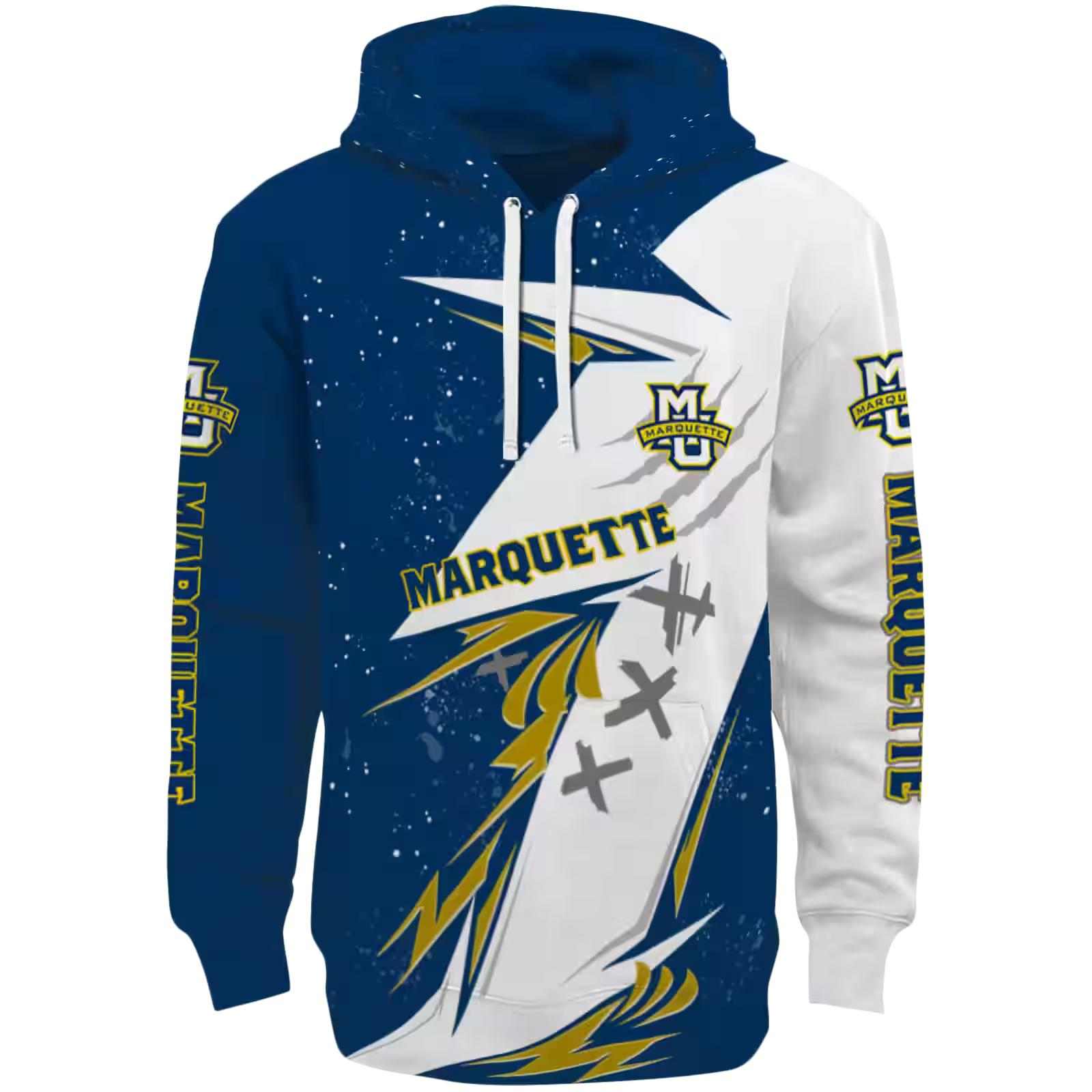 Marquette Golden Eagles Dynamic Slash Blue White Hoodie