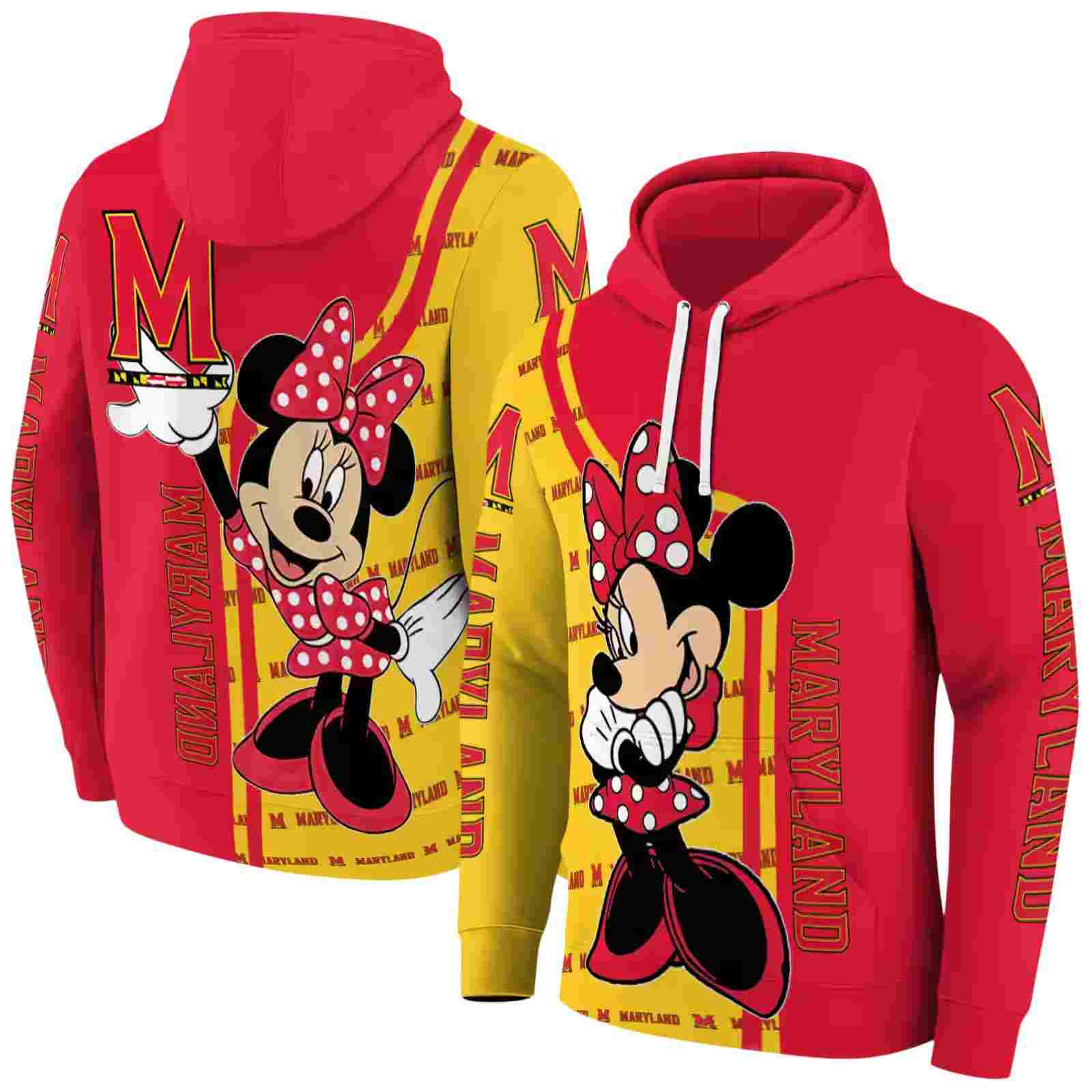 maryland terrapins minnie mouse red hoodie fashion forward